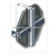 Sección de muro cortina de aluminio